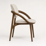 Florence ash-wood dining chair with cream upholstery, left-side profile