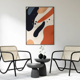 Abstract Cell Canvas Wall Art features organic shapes in a blend of warm and cool tones, symbolizing interconnected lives and shared human experiences.