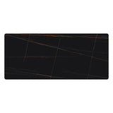 Black Arabescato ceramic marble dining table top with fine white and gold veining – heatproof, waterproof, and scratch-resistant surface.