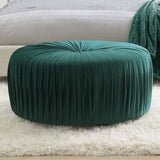 Elvet Pleated Velvet Ottoman Stool