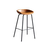 Hackney Industrial Leather Bar Stool in rich tan, blending modern industrial aesthetics with ergonomic comfort.