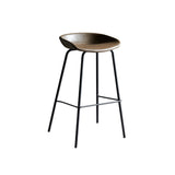 Hackney Industrial Leather Bar Stool in deep brown, combining classic leather elegance with durable metal construction.