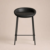 Hackney Industrial Faux Bar Stool in Black COlour ,PU Leather with comfortable seater , good for restaurant , kitchen island use.