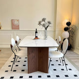 Hyde Marble-Top Solid Oak Dining Table