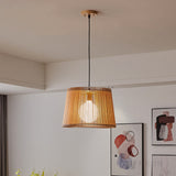 Maple Wooden Barrel Pendant Light