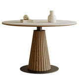 Contemporary round dining table set for  neutral interior styling