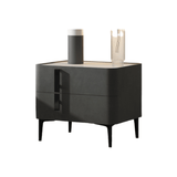 Modern Oslo Bedside Table in Minimalist Design with Sleek Black Handles