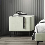 Modern Oslo Bedside Table in Minimalist Design with Sleek Black Handles