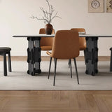 Dining table with modern chairs in a minimalistic room
