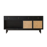 Qienn Rattan 180cm Black TV Unit