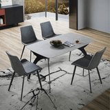 Arabescato Leather Grey Dinning Chair