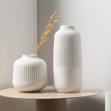 Serenity Ribbed Ceramic Vase