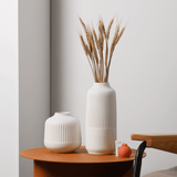 Serenity Ribbed Ceramic Vase