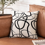 Abstract Contrast Black Curve Cushion