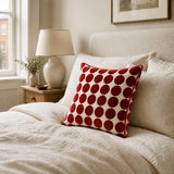 Burgundy Polka Dot Cushion