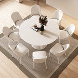 Tompsett White Round Dining Table - Extenable